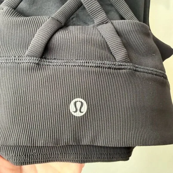 Lululemon Energy Bra High Neck Long Line Rib Black Women’s Size 6 J207 - Picture 4 of 5